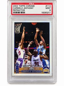Carmelo Anthony Rookie Refractor 2003 Topps Chrome PSA 9