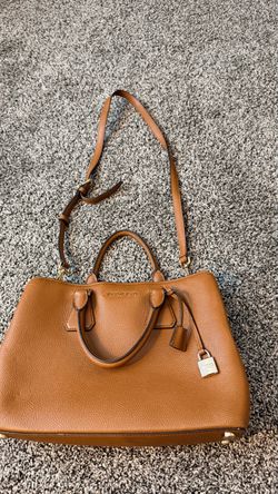 Large Michael Kors Brown Leather Satchel Handbag