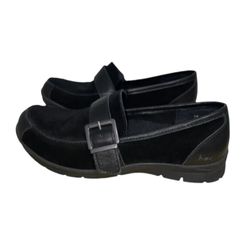 Born Boc Erna Black Suede Leather Comfort Flat Loafer Shoe Women's 7M 