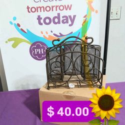 Organizador  de Cubiertos  y Servilletas Línea Meridian  $40.00 Princess House  Ventas Finales