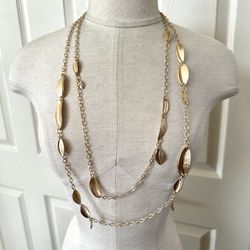 Chico’s Hera Gold Tone Multi Chain Necklace NWT