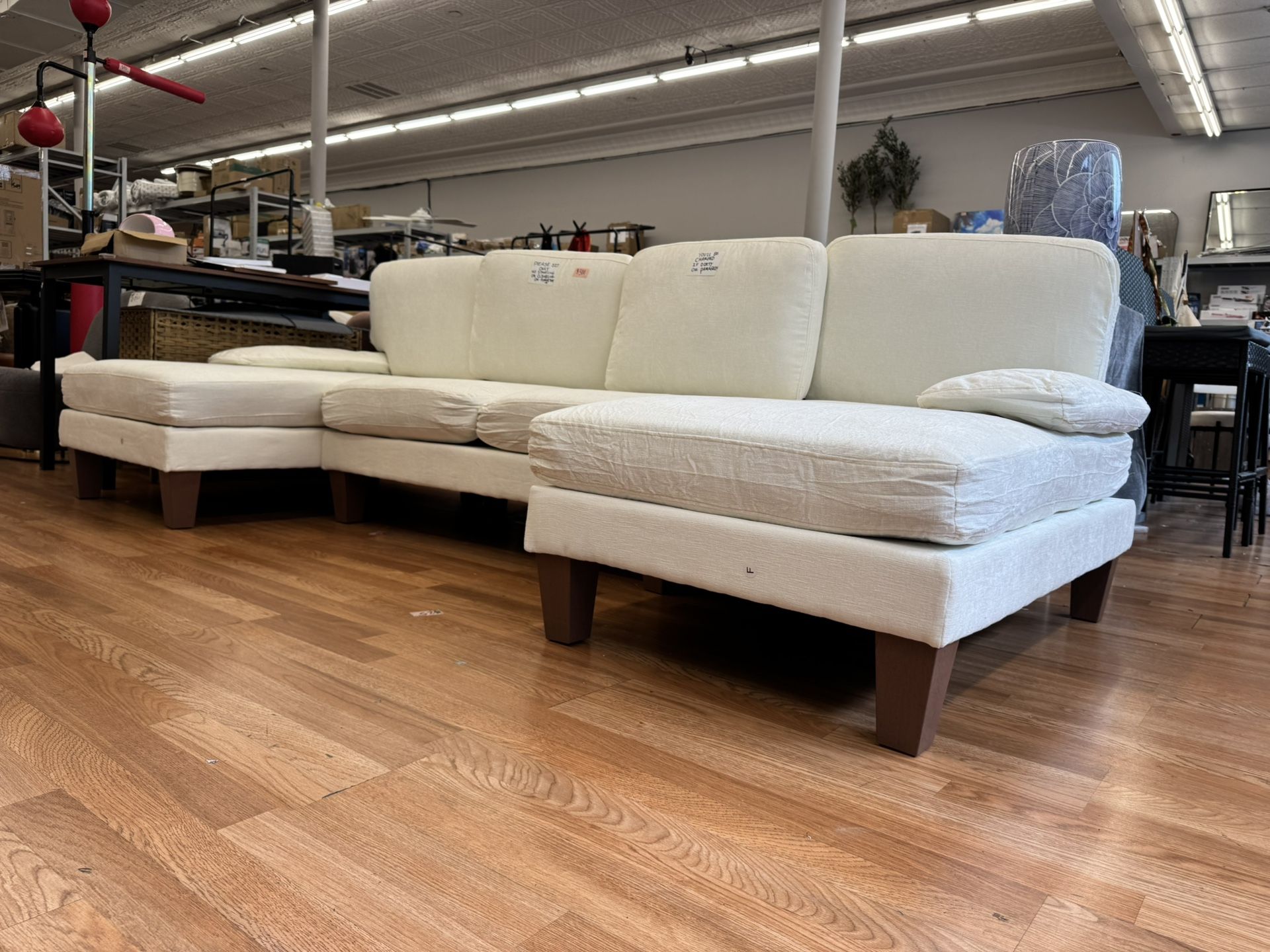 White 3-Piece Sectional Sofa 