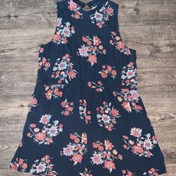 Xhilaration Navy & Multi-Colored Floral Romper