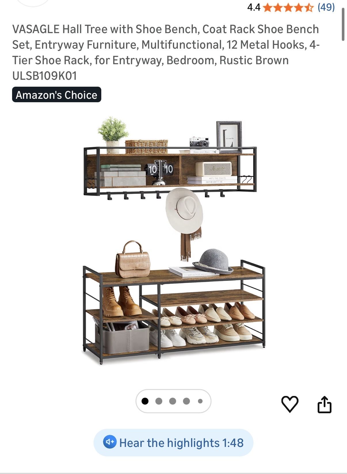 Shoe Rack with Floating Shelf