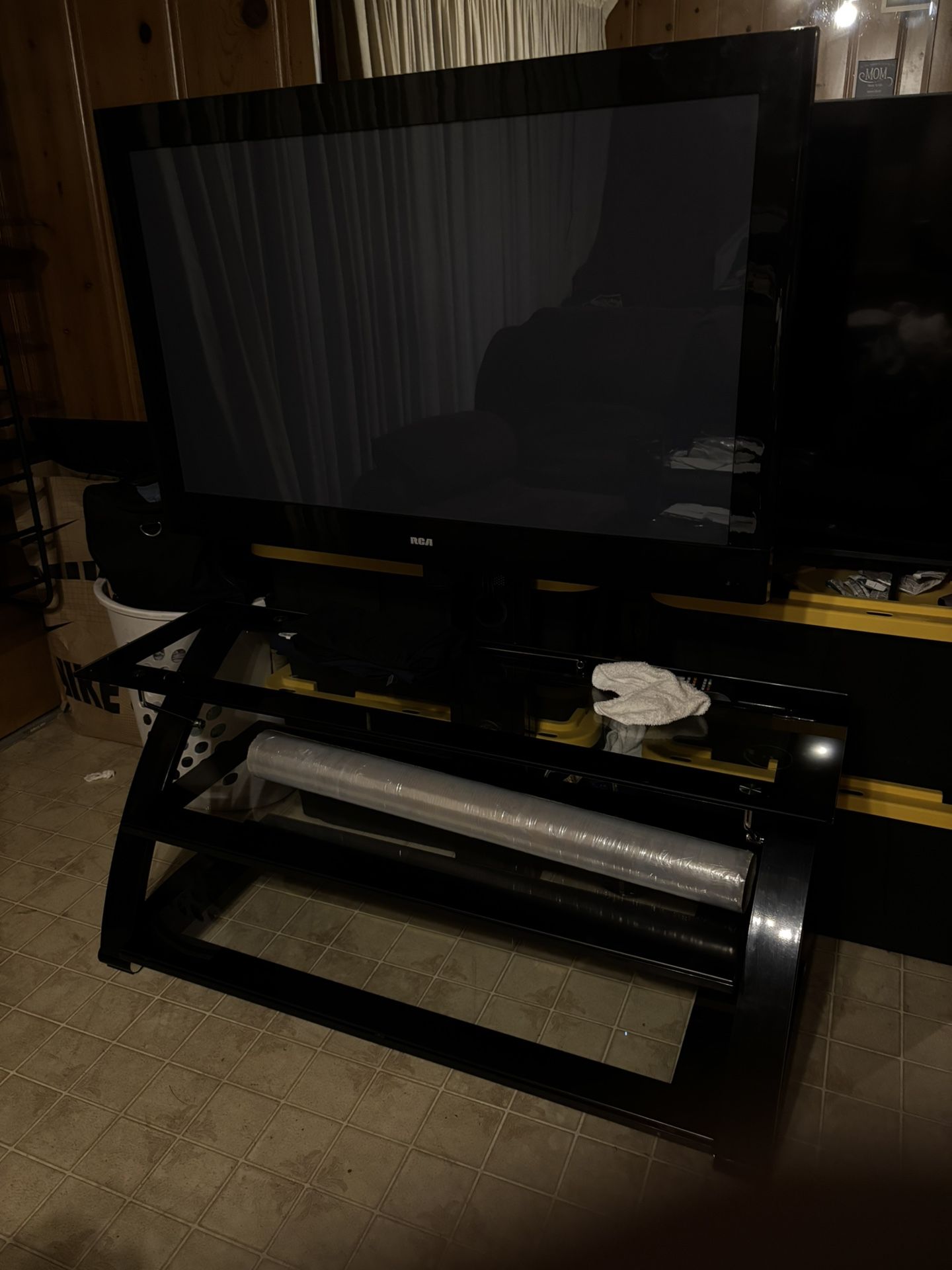 Tv With Stand, Remote, Power Wires