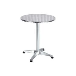 Indoor Outdoor 23.75 Round Restaurant Table for Patio Stainless Steel Silver