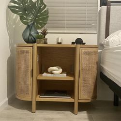 Beautiful cane modern style cabinet or nightstand or entryway table 
