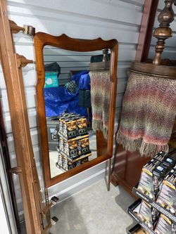 vintage French Provincial style cherry mirror