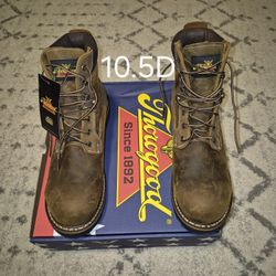 THOROGOOD WATERPROOF 6"MOC COMPOSITE STEEL TOE ROUND NANO LACE UP BOOTS 