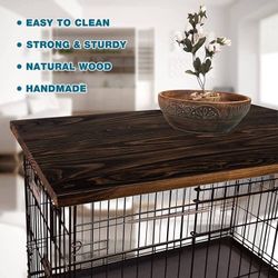 Solid Wood Dog Crate Topper, 25"L x 19"W x 0.8"H 