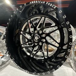 24x14 American Force Genesis 8x170 Black Milled Wheels Set Of 4 F250- F350/ Rines