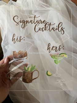 Wedding signature cocktail sign