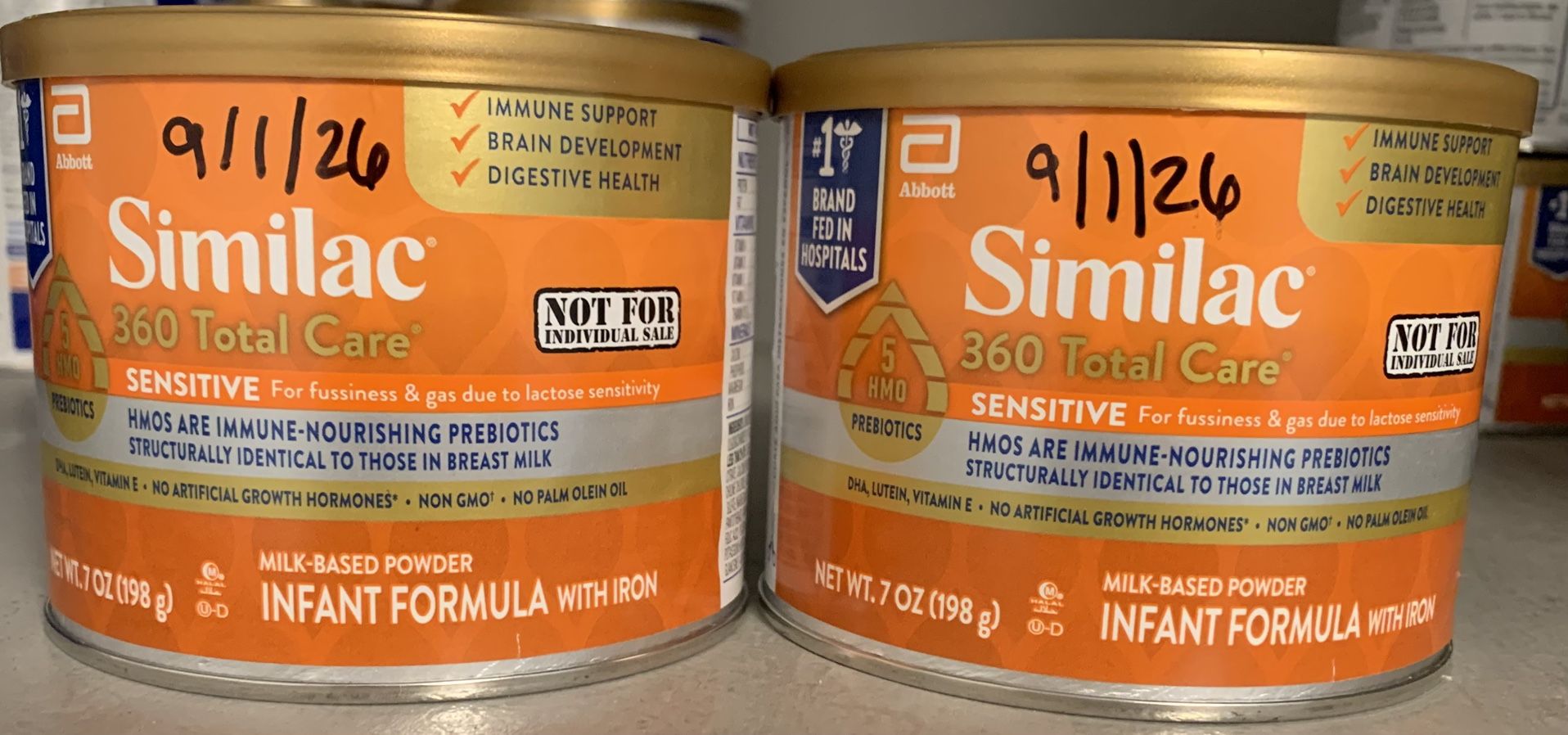 Two Sample Cans Of Similac Sensitive
