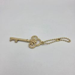 Skeleton Key Bottle Opener Ornament Ornate Gold Brass Tone 2.5"