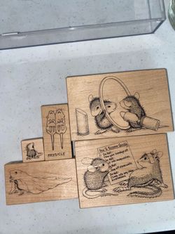Vtg House Mouse Designs Alice In Rubberland Micesicle Rubber Stamps mix lot