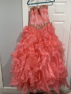 Coral quinceanera dress 