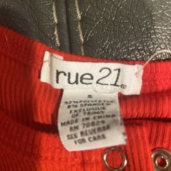 rue 21 red buttoned body suit