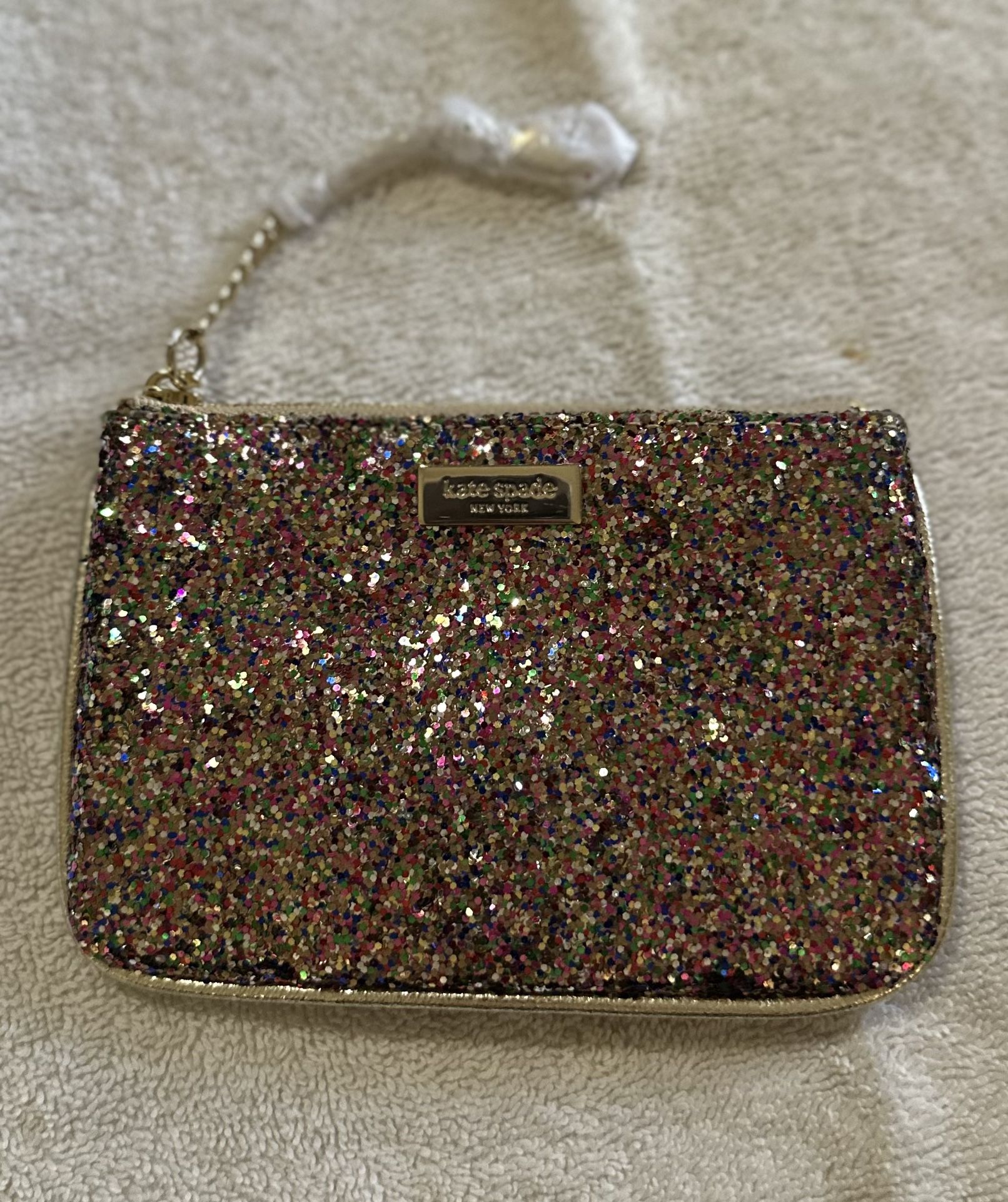 Kate Spade NY Mini Sparkler Bee Multicolor Glitter Coin Purse