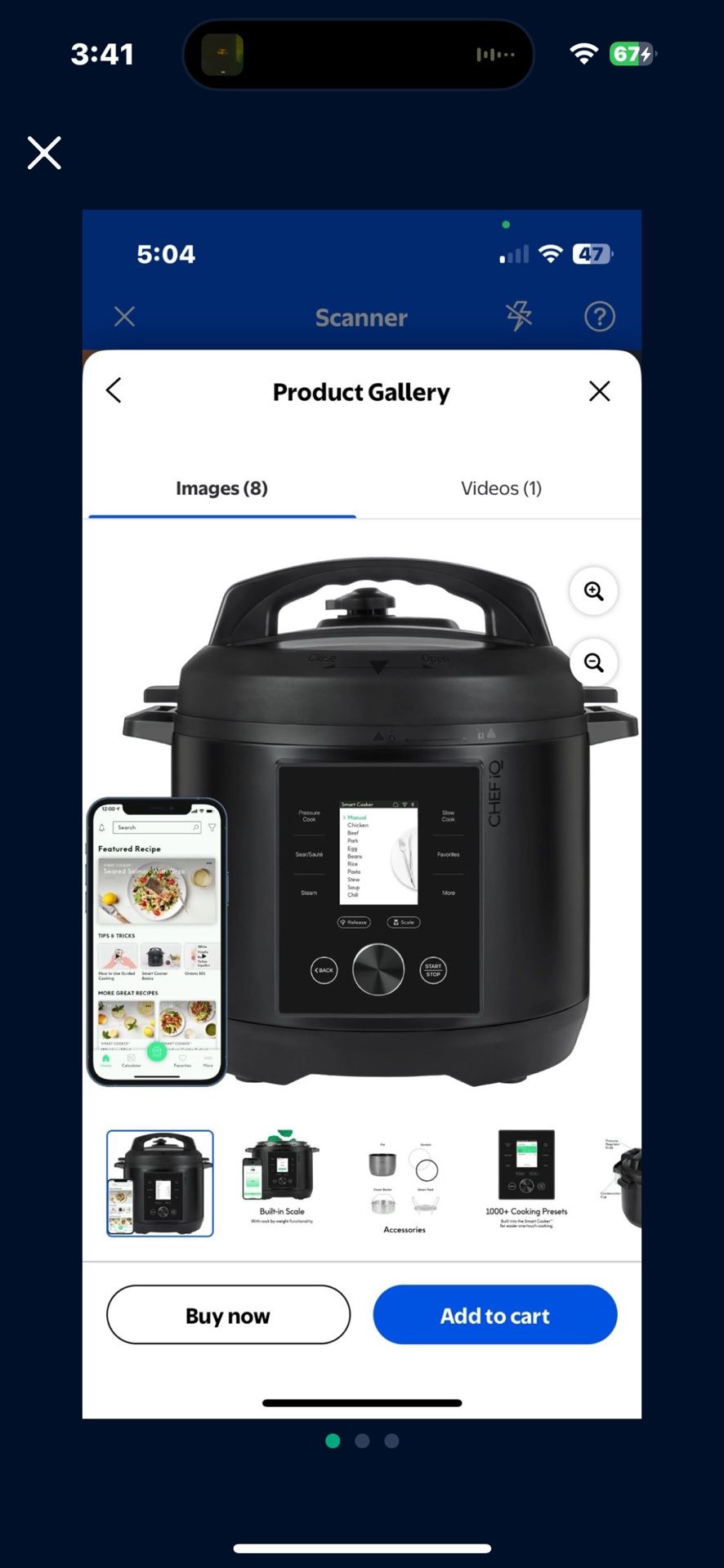 CHEF iQ Multi-Function Smart Cooker w/ 10 Functions and Built In Scale - Black, New