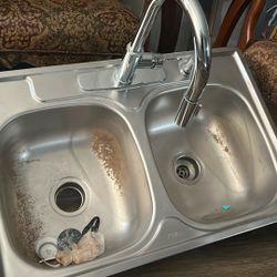 Top Mount Double Bowl Sink Polished Stainless Steel Sink
