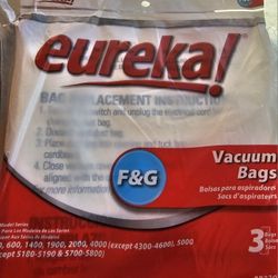 3 Genuine Disposable Eureka Vacuum Cleaner Bags 52320C Style F & G  New Sealed
