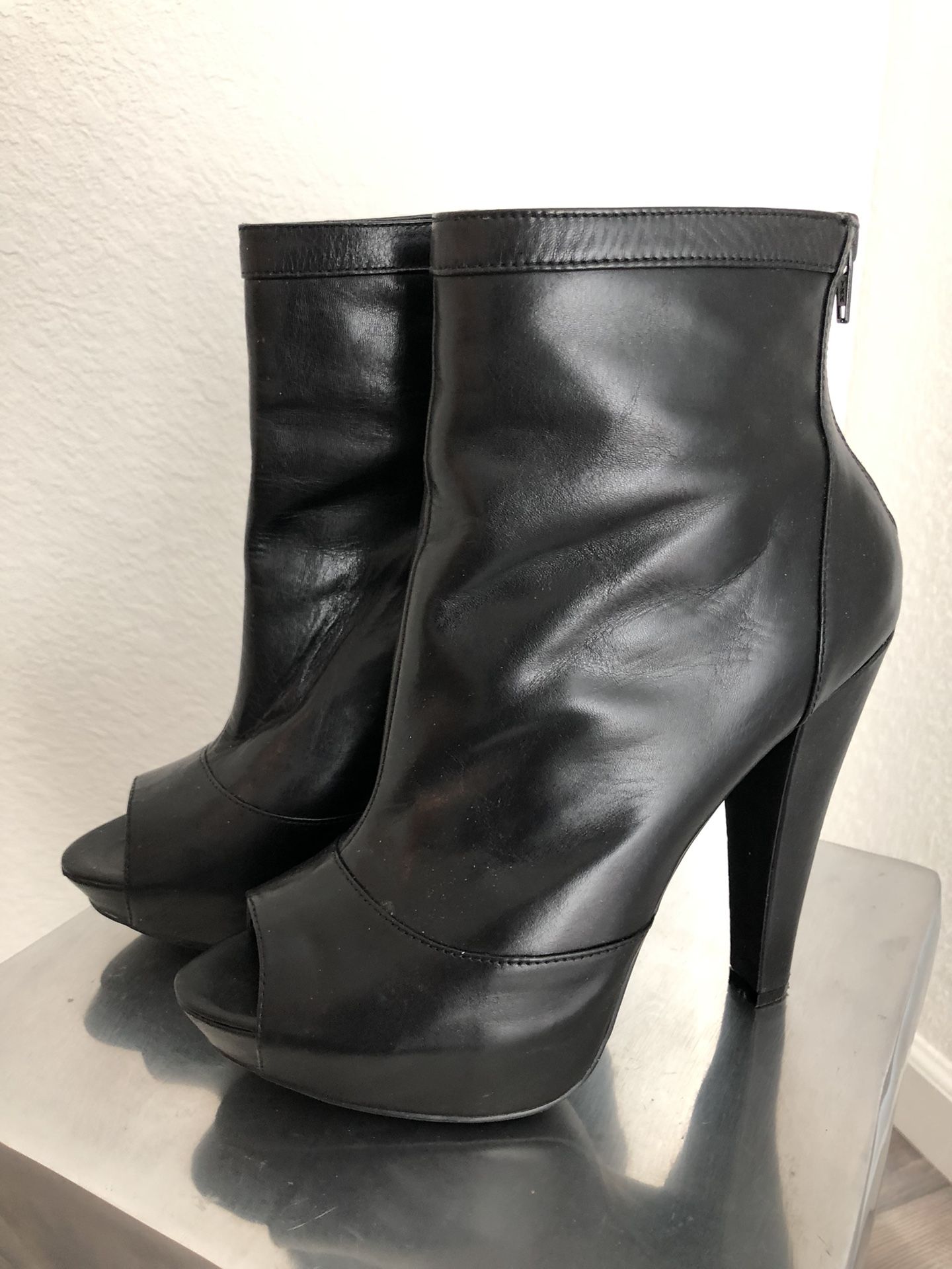 ALDO Leather Booties Black