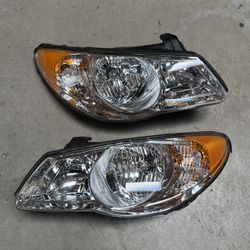Pair 2007-2010 Hyundai Elantra Halogen Headlights Set Assembly Headlamps Left Right Side
