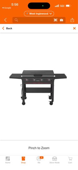 Nexgrill Daytona 4-Burner Propane Gas Griddle with Lid in Black