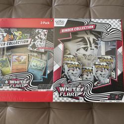 Sam's Club White Flare Pokémon Binder + Poster Collection with Booster Packs Bundle