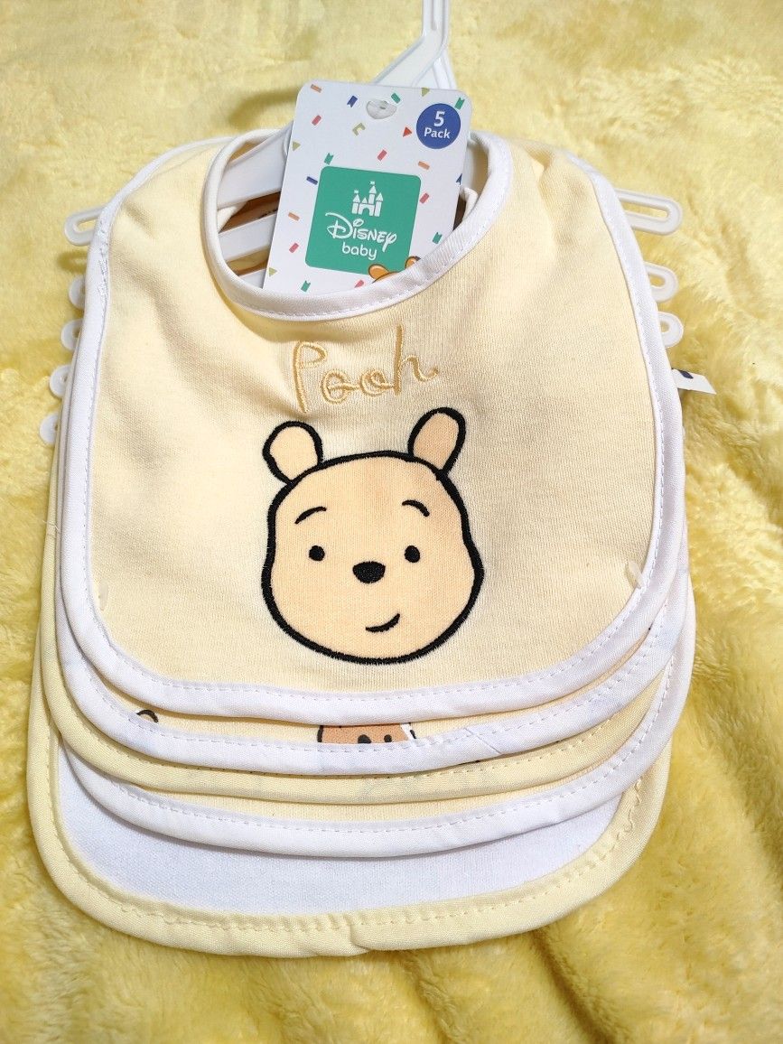 5-Set Winnie The Pooh Bibs - New