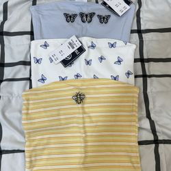 three new hollister tube tops
