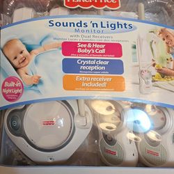 Gently Used Fisher Price Sounds n Light Monitor with Dual Receivers.