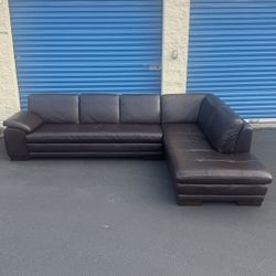 Dania Top Grain Leather Sectional