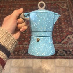 Blue coffee percolator