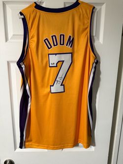 Lamar Odom #7 Lakers Signed Jersey Steiner
