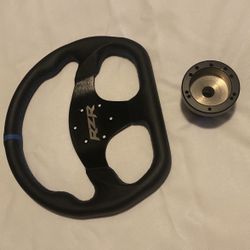 Razor Leather Steering Wheel With Blue Stitch 