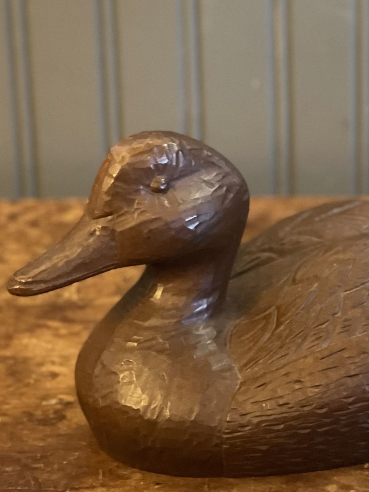 Vintage Red Mill MFG Pecan Resin Hand-Carved Mallard Duck Decoy