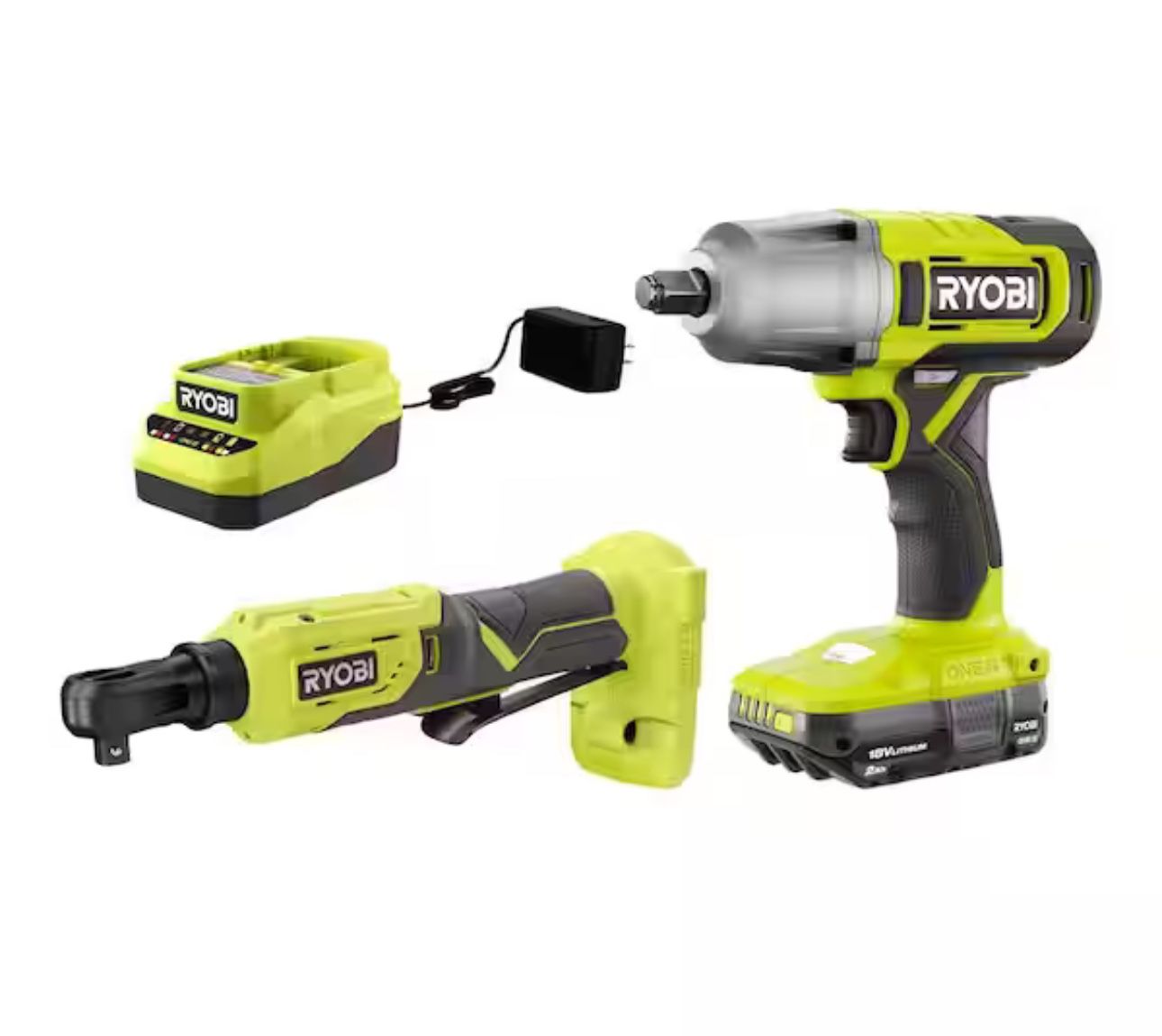  1/2 in. Impact Wrench, 3/8 in. 4-Position Ratchet, 2.0 Ah Battery and Charger