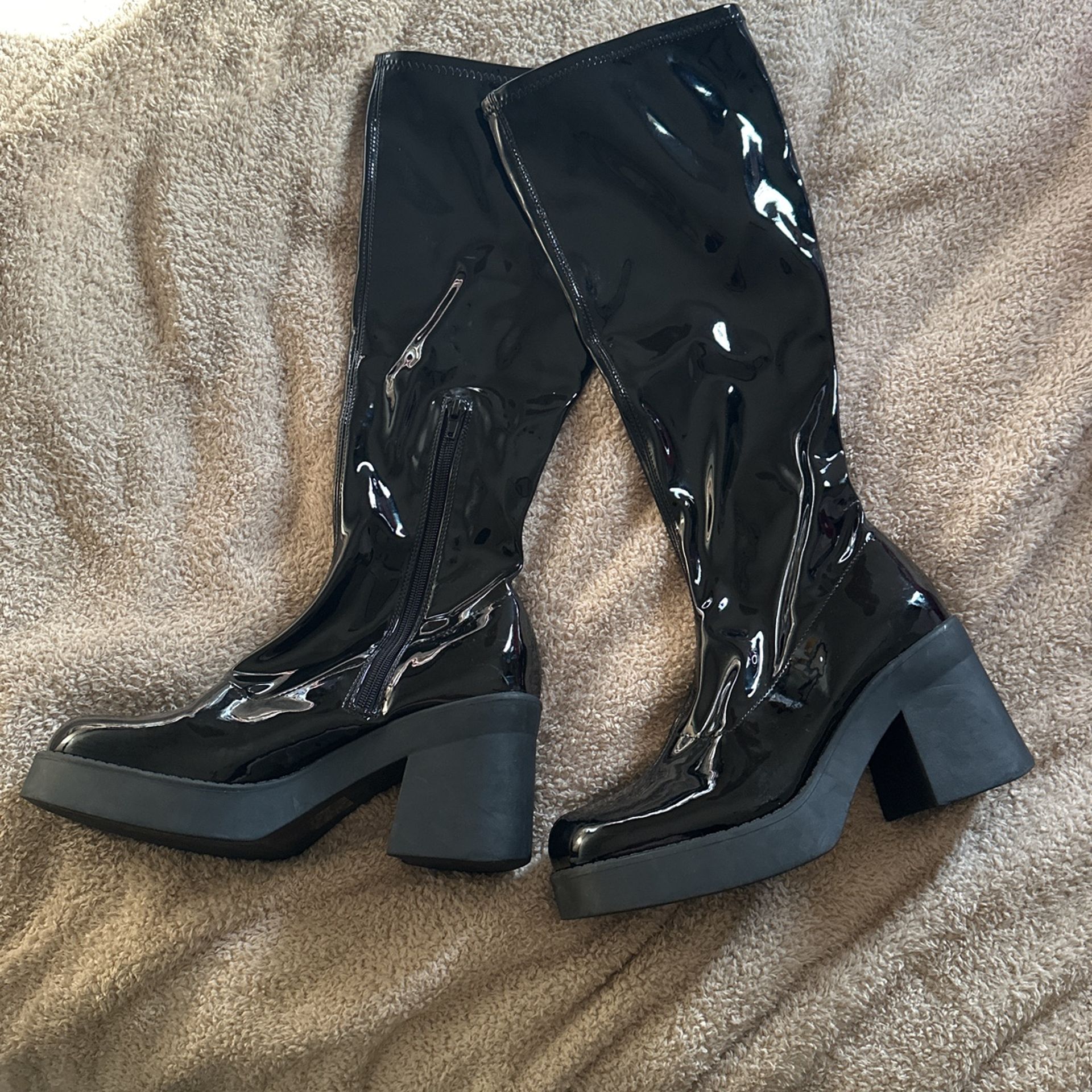 Black Thigh High Boots