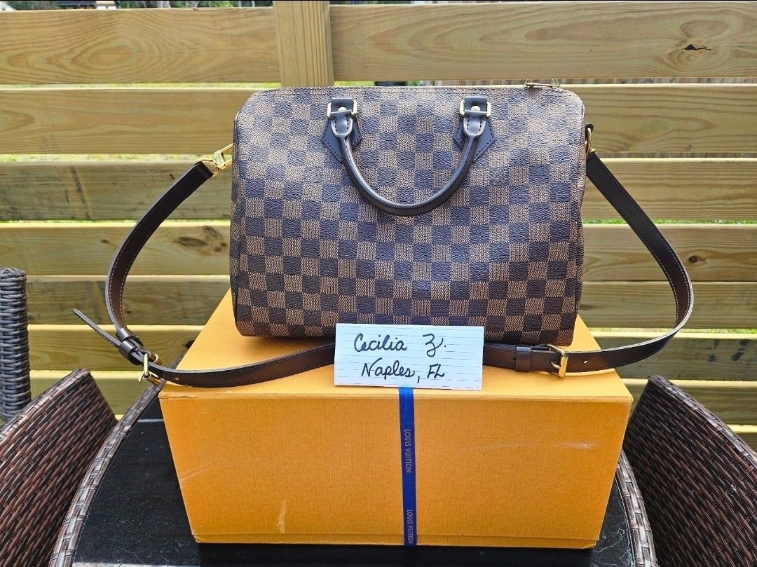 Louis Vuitton Speedy 30 Bandouliere Damier Ebene Monogram