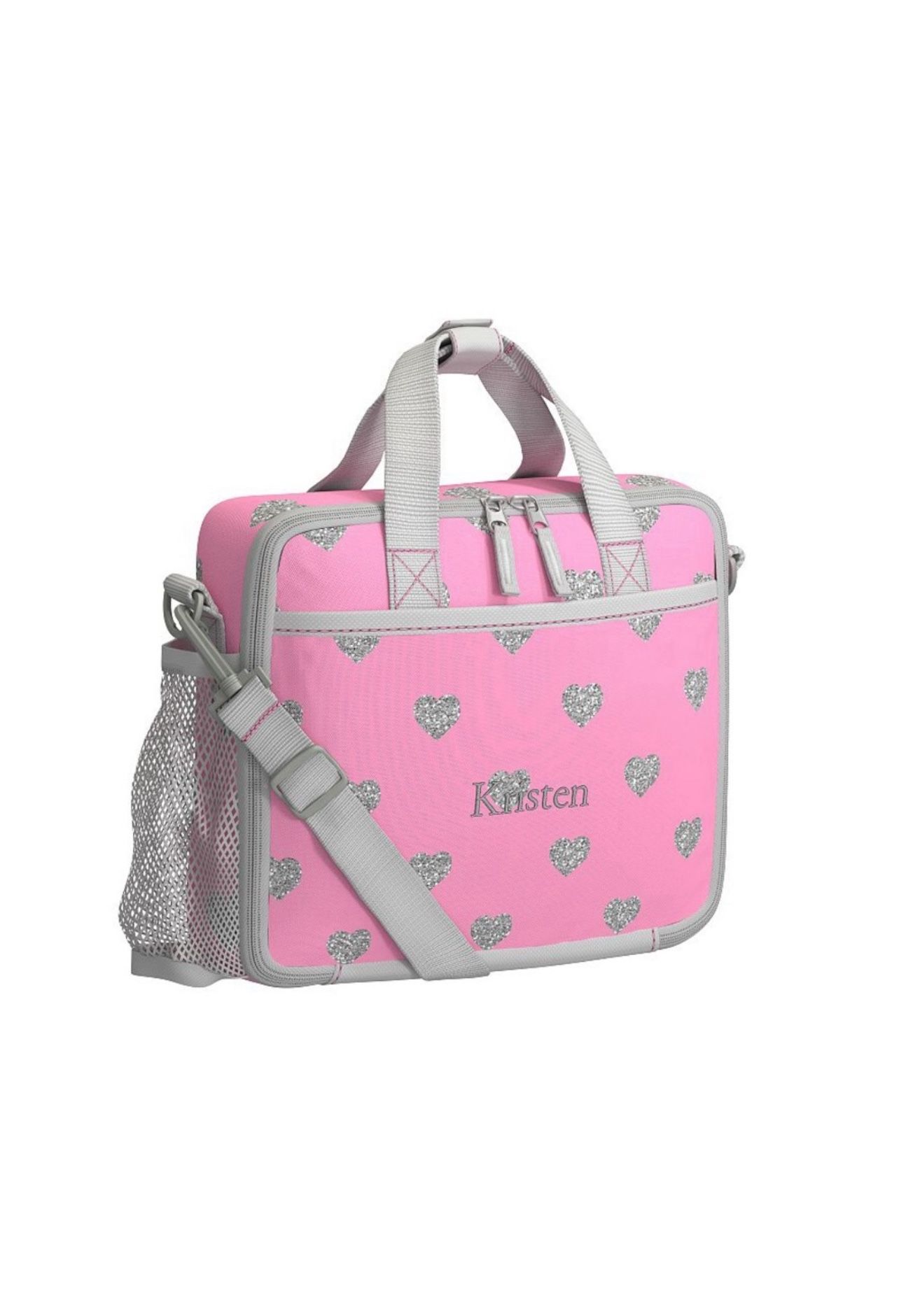 Pottery Barn Kids Mackenzie Pink Glitter Heart All-in-One Lunch Box