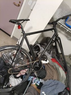 Black on black racing bike