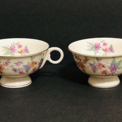 Theodore Haviland New York Springtime Floral 2 1/8” Footed Cups