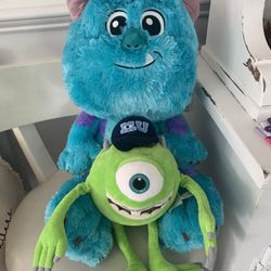 Pixar’s Monsters Inc, Sully and Mike Plush Toys/Stuffed Animals
