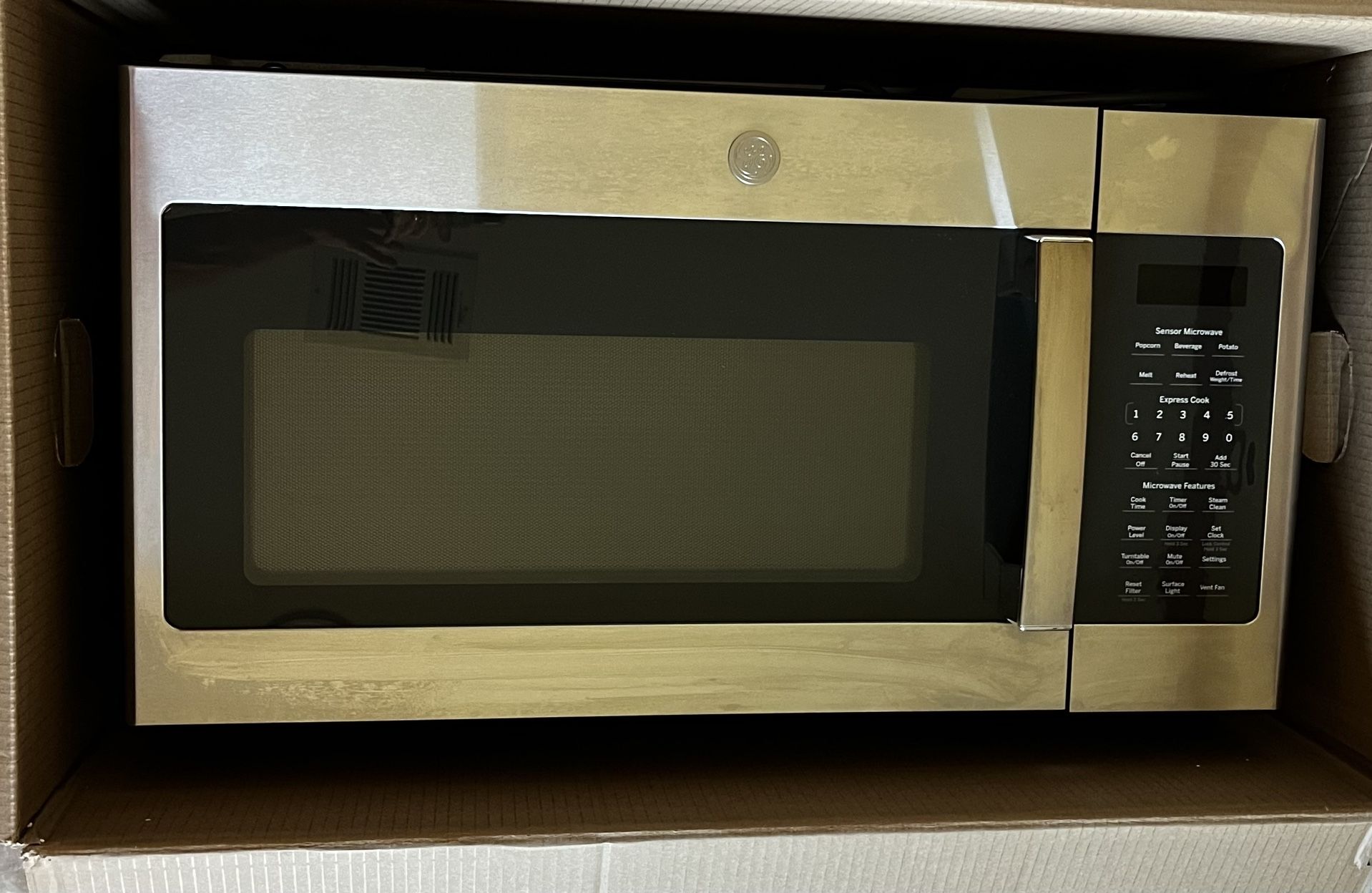 GE Stainless Steel Over the Range Microwave Oven For Repair Or Parts