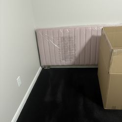 Pink Queen-Size Bed + Foam Mattress (New Open Box) – $200 OBO