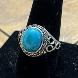 Turquoise Stone And Silver Ring