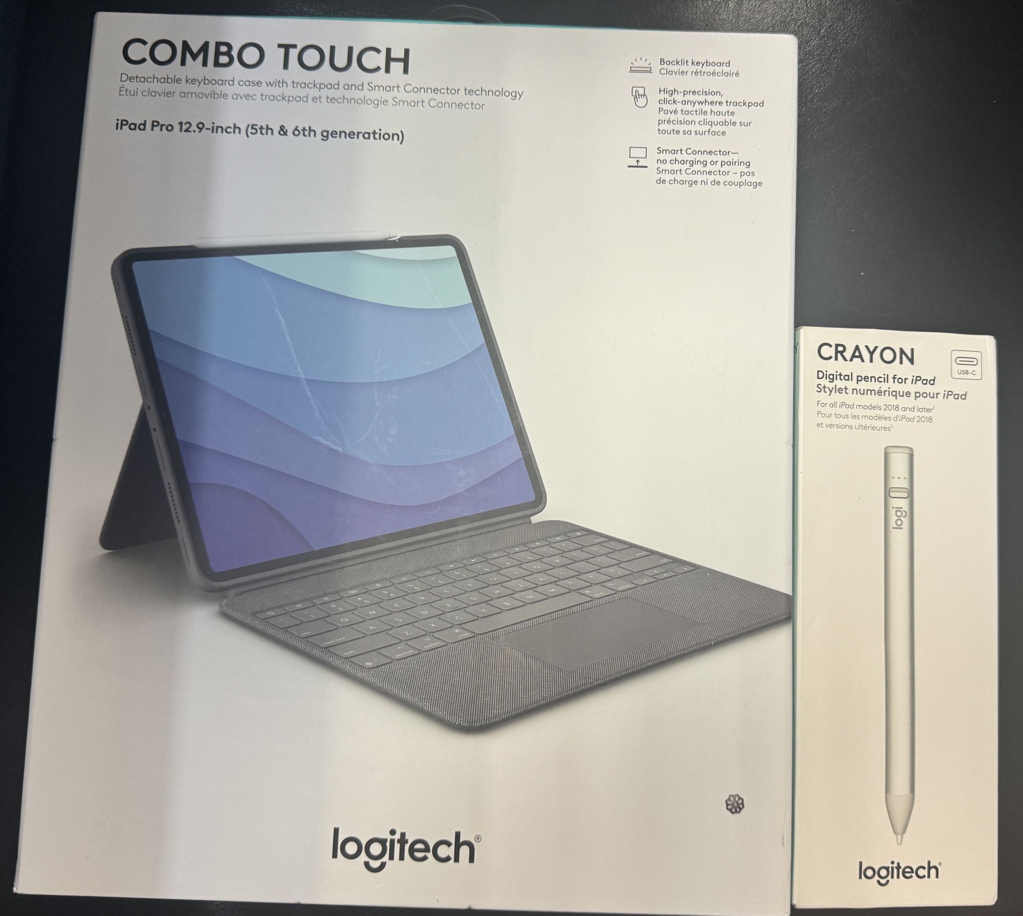 Logitech Keyboard & Crayon For iPad Pro (5th and 6th Gen)