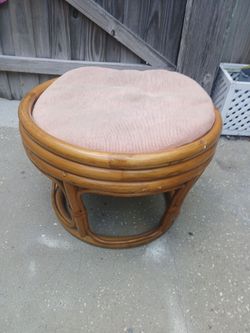 Natural Rattan Ottoman