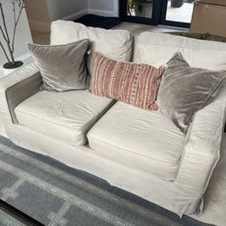 Two Pottery Barn couches.